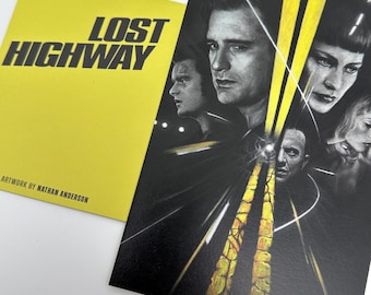 Carte postale d'art Lost Highway Two Roads 10 x 15 cm, film néo noir de David Lynch par NAARRT