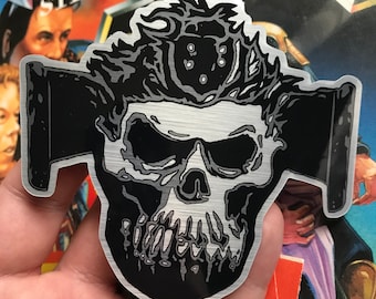 WILLOW General Kael Brushed Metal Alloy Jumbo 4"x3 1/2" inch sticker Lucasfilm Fantasy Film Warwick Davis