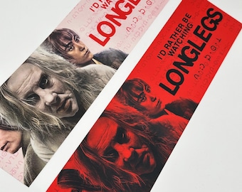 LONGLEGS Bumper Sticker Two Sticker Combo Set 11”x3” printed on gloss vinyl Limited Edition Collectable Nicolas Cage Maika Monroe Oz Perkins