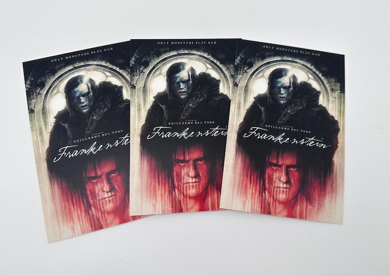 Frankenstein 2025 Art Print Postcard 4”x6” double sided Gothic Victor Guillermo Del Toro image 5