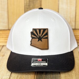 Arizona Leather Trucker Hat, Laser Engraved Leatherette