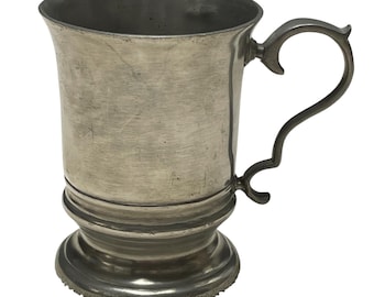 Antique German pewter tankard beer stein