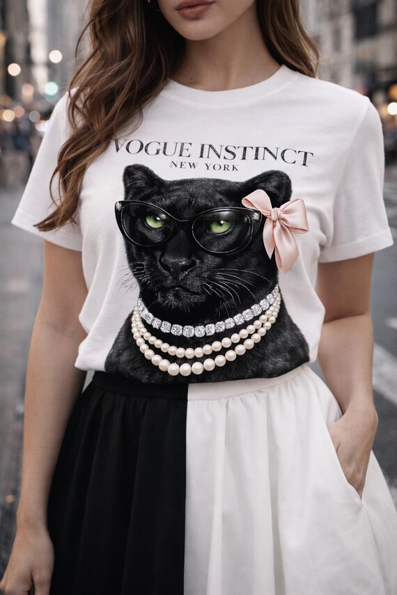 Black panther PNG, VOGUE panther Png , luxury panther Png, fashion animal Png, sublimation Png, graphic tee Png, printable Png