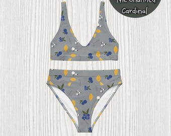 Blueberry Lemon Seamless Pattern, Print Ready (PDF, JPEG, PNG)