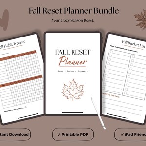 Fall Reset Planner Printable | Autumn Planner | Self Care Planner | Habit Tracker | Routine Reset | Fall Goals PDF | A4 & US Letter