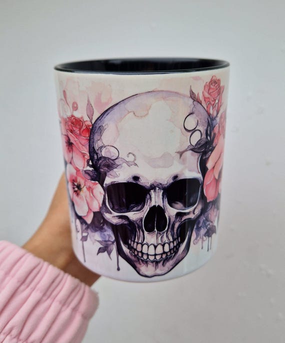 Skull Rose's black mug