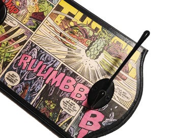 Hulk Coat Rack for Kids Room, Teens Room, Mudroom, Entryway, Coat and Key Rack with Incredible Hulk Comic Book Decoupage, Wood mounted hulk