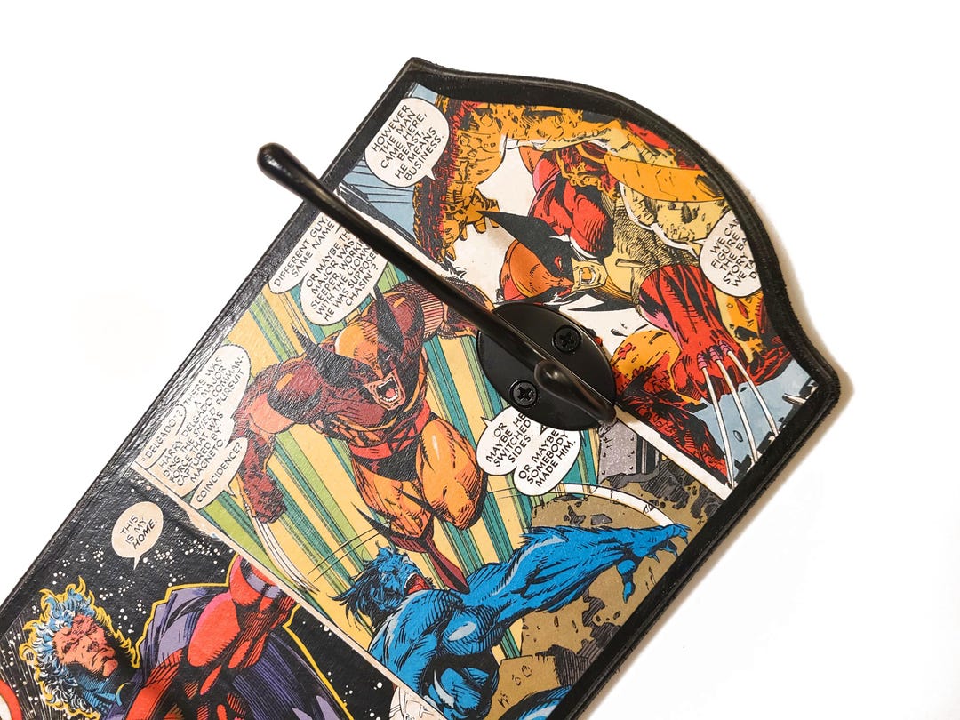 Marvel X-men Coat Rack With Vintage Comic Book Pages, Coat Rack for ...