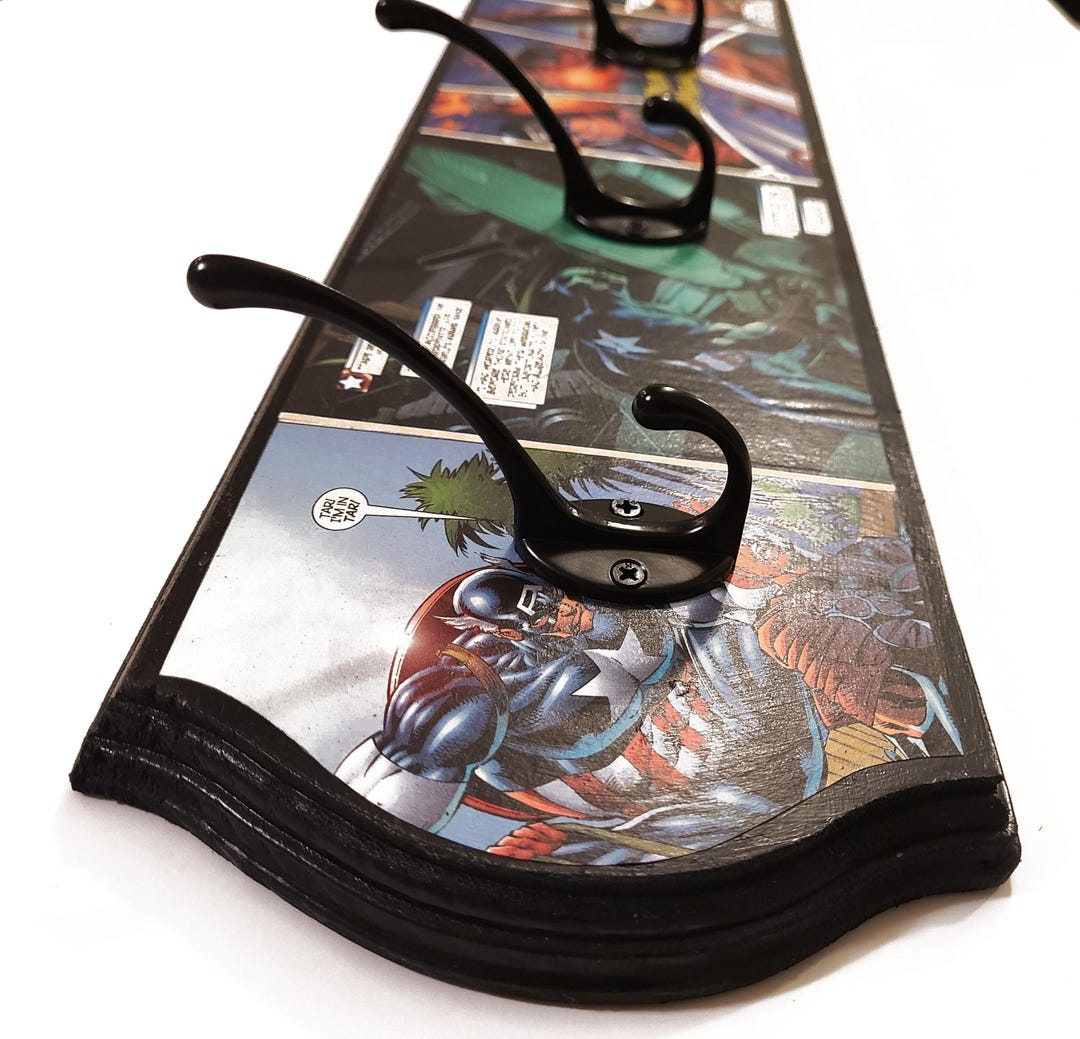 Captain America Themed Wall Rack for Jackets, Coats, Purses, Hats ...