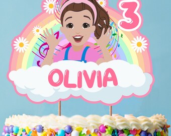 Pink Girl Editable Cake Topper - Costum Size Cupcake Topper & Cricut