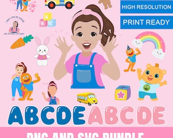 High Resolution Pink Girl PNG Clipart Alphabet Bundle , Cake Topper (Digital Download)