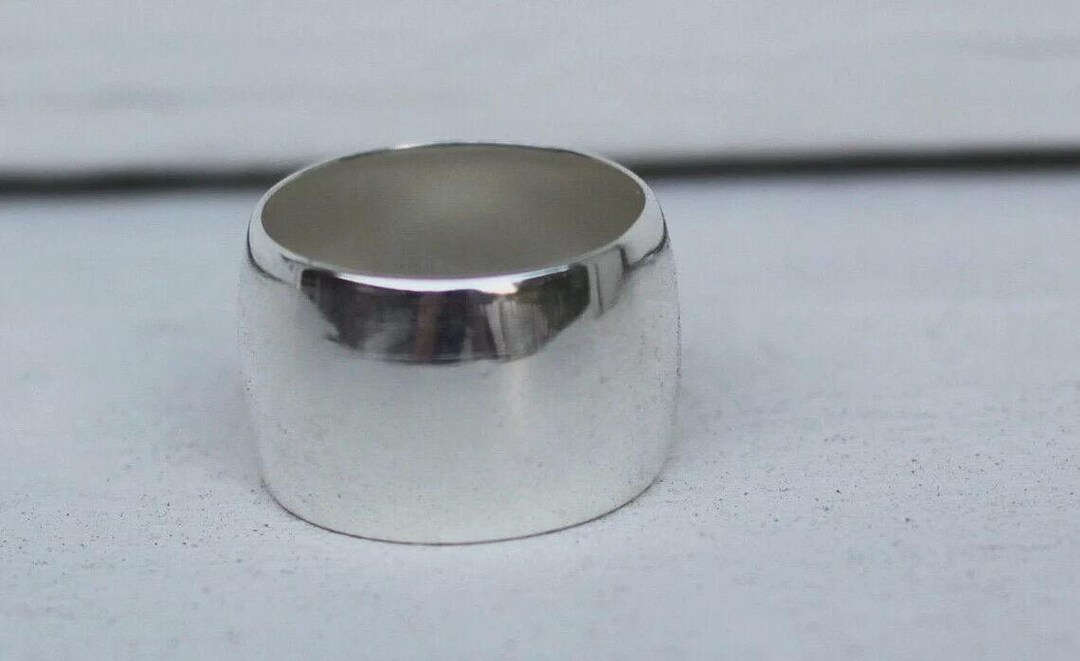 925 Sterling Silver Wide Band Ring Statement Handmade Ring All Size - Etsy