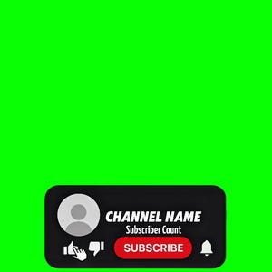 Animated Subscribe Button: Lower third Overlay with green screen background