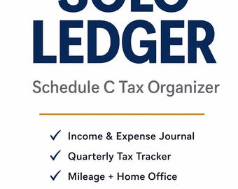 Self Employed Tax Organizer | Schedule C Bookkeeping Spreadsheet | 1099 Freelancer Ledger | Excel & Google Sheets