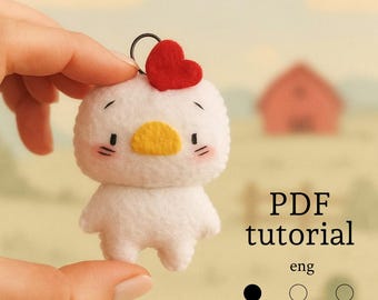 Patrón y tutorial de costura de gallo de fieltro: juguete de fieltro DIY para principiantes