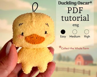 Patrón de costura de pato de fieltro, colección de mini animales