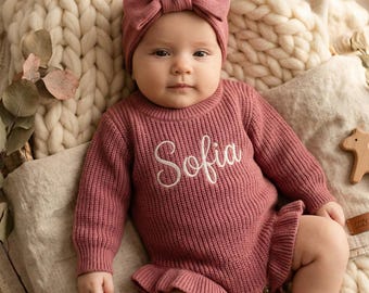 Pelele de bebé personalizado con nombre, mono de tela para bebé, suéter personalizado para niño pequeño, regalo para recién nacido, instrucciones en PDF