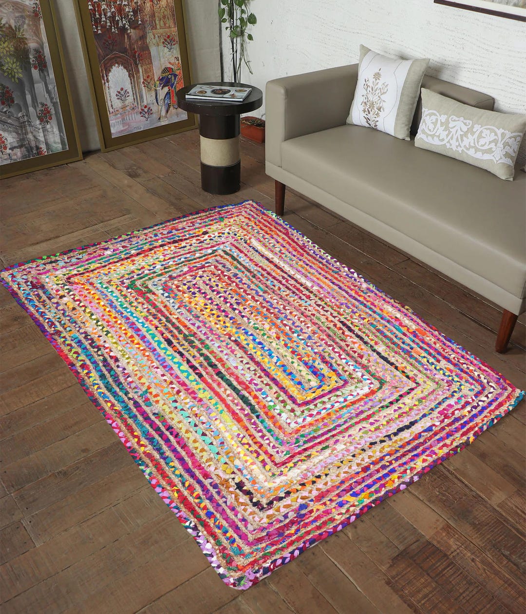 Handwoven Chindi Rag Rug, Colorful Bohemian Floor Runner - Etsy