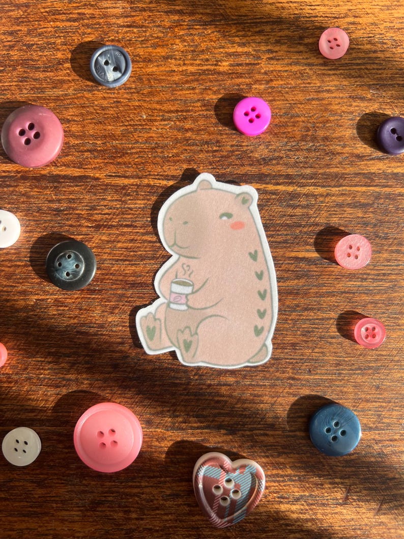Pen Pal Capybara Sticker, Cute Capybara Sticker, Capybara Glossy ...