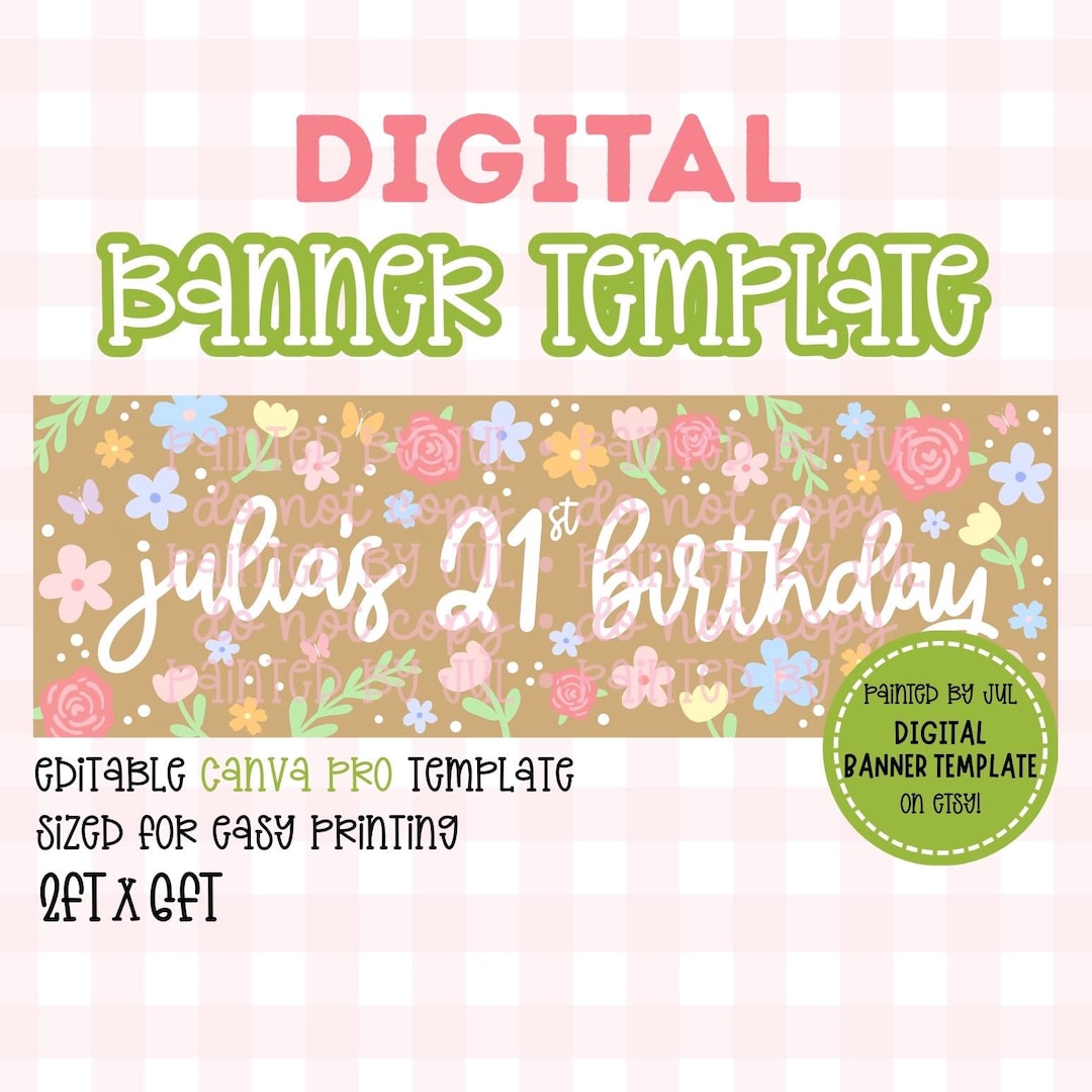 Cute Flower Banner Template | DIGITAL DOWNLOAD | Editable Canva Banner ...
