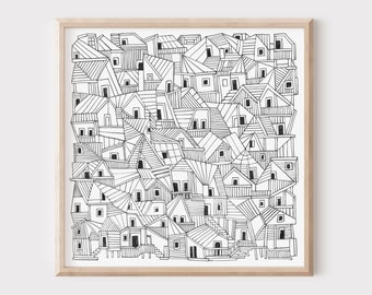 Hubbub Town Print