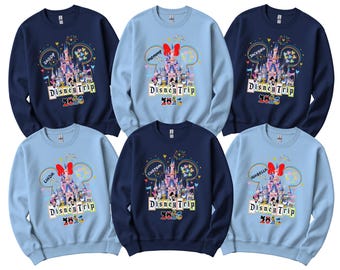 Custom Disney Trip 2026 Sweatshirt, Matching Family Disneyland Sweatshirt, Personalized Minnie Mickey Group Shirt