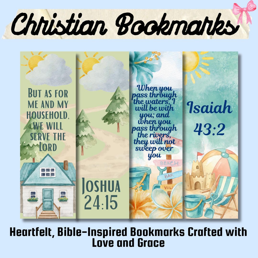 Scripture Embeded Bookmarks Christian Scripture Bookmarks - Etsy