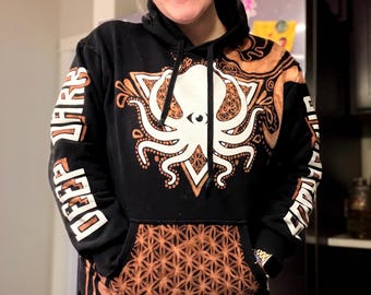 Sudadera con capucha teñida con lejía a pedido personalizado