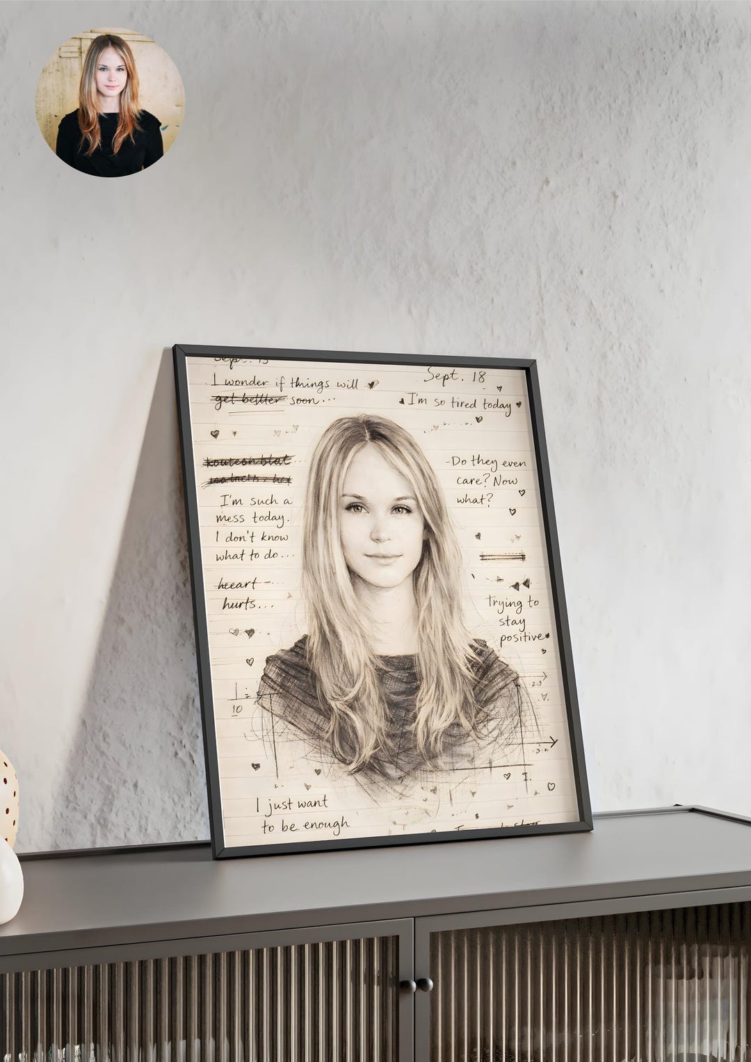 Custom Ink Portrait | Diary Sketch Illustration (digital Download) - Etsy