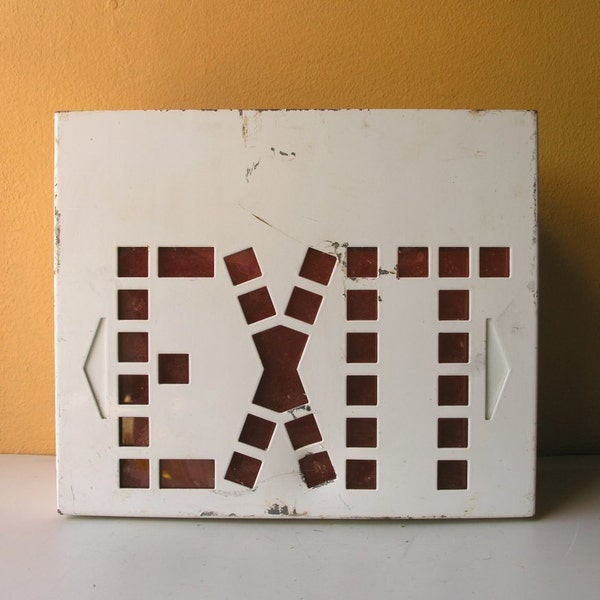 Exit Sign, Metal Box, Restaurant Decor,  Waste Basket,  Night Light, Candle Holder, Industrial Decor