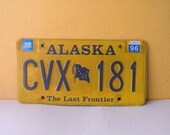 Alaska 1996 License Plate, jewelry and craft supplies, Garage Wall Hanging
