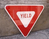 Road Sign, Caution Sign, Yield Sign, Street Sign, Traffic Sign, Play Room, Garden Decor, Yard Art, Driveway Sign, Kids Room, Triangle Sign