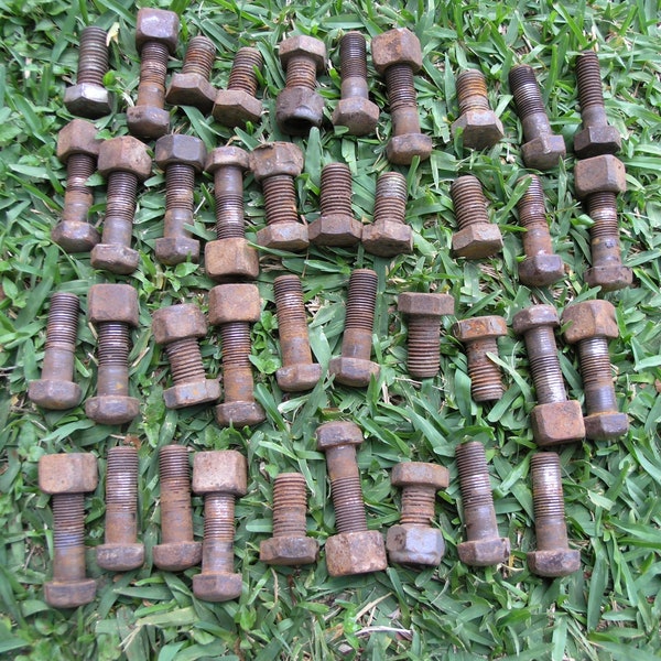 Lot of 39, industrial tools, rusty bolts, weld supply, metal art, primitive project, sculpture supply, rust dyeing, metal assemblage