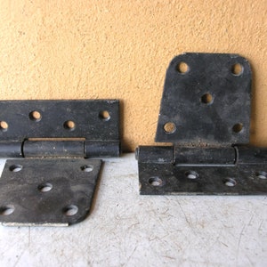 Large hinges, Iron hinges, barn door hinge, black hinges, old hinges, box hinges, industrial tool, restoration hardware, vintage hinge