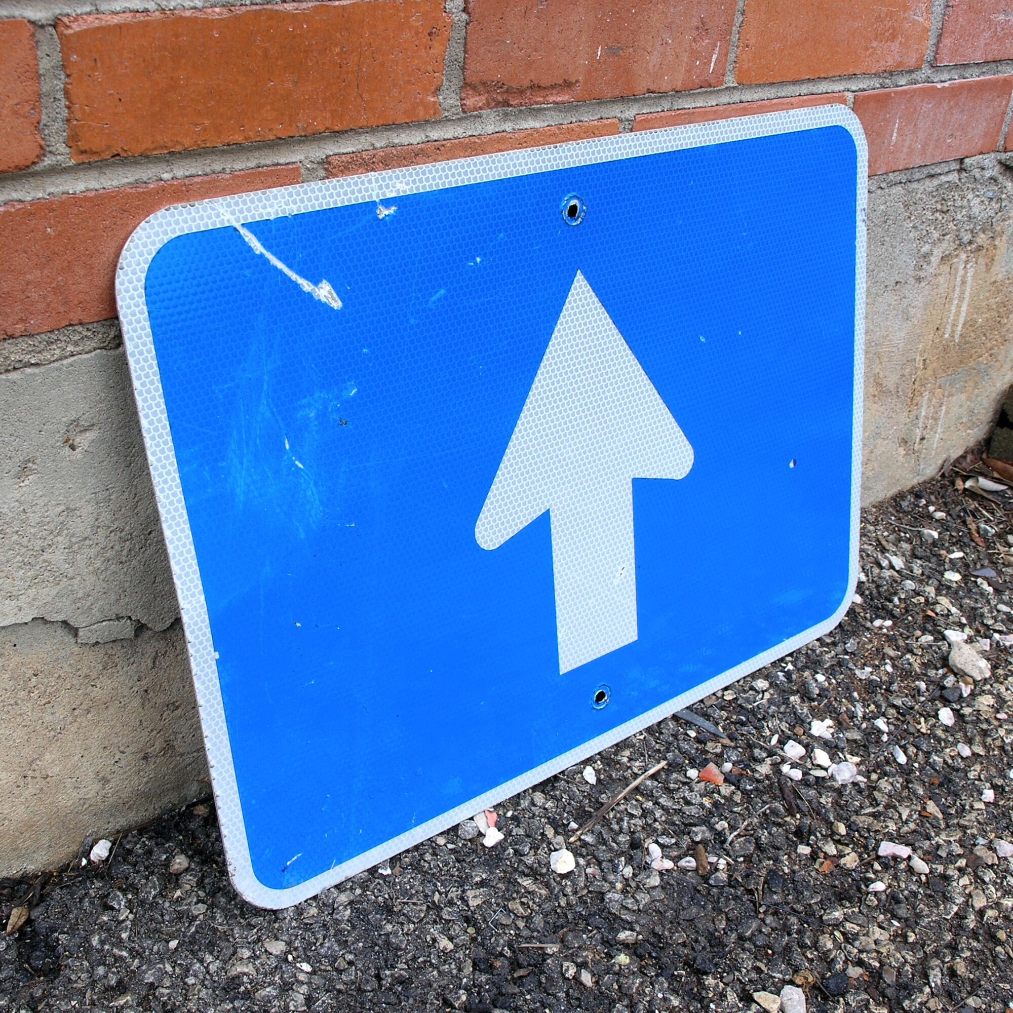 Real street sign blue & white pointing directional arrow Etsy