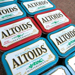 10 Empty Altoids Tins: Game Storage, Fishing Stash - Set of 10 Hinged Storage Boxes, Upcycled Craft Supply