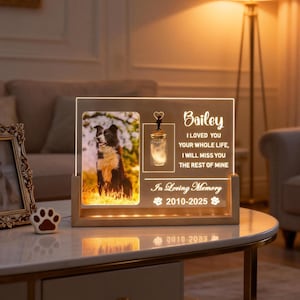 Spersonalizowana ramka na pamiątkę dla zwierzaka z psim futrem w słoiku: prezent upamiętniający stratę psa lub kota