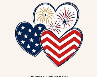 4th of july hearts digital download gift for patriotic moms fireworks enthusiasts patriotic heart shirt png chevron t-shirt graphic festive