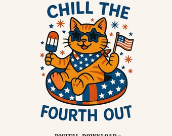 patriotic cat vector png digital download gift for cat moms american girls feline shirt png star spangled design festive t-shirt graphic