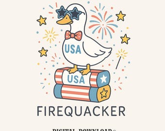 4th of july cute duck png digital download gift for patriotic girls party moms usa fireworks t-shirt graphic festive holiday artwork png tee