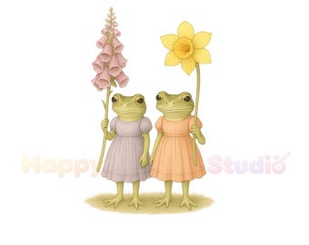 Whimsical Frog PNG Vintage Digital Download Gift For Garden Lovers nature girls cottagecore shirt png anthropomorphic frog tee digital frog
