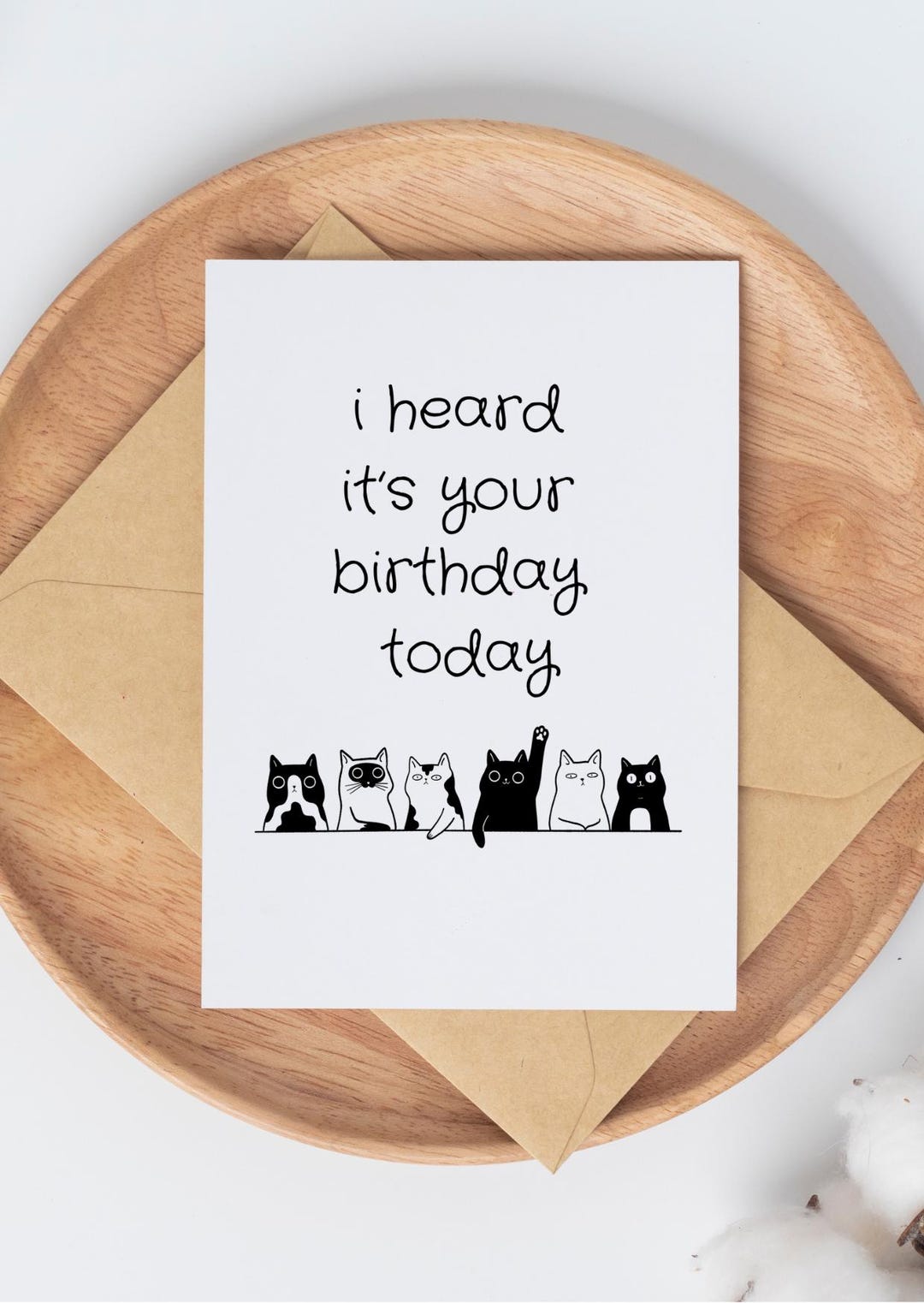 Funny Black Cat Birthday Card: From the Cat, Birthday Card for Her ...