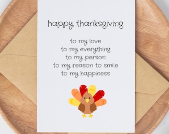 Thanksgiving Card for Husband | Husband thanksgiving Card | Cute thanksgiving Card | thanksgiving Card for Boyfriend | thanksgiving