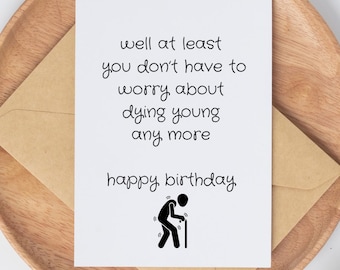 Funny Getting Older Birthday birthday card for her, Birthday Card, funny card for getting older, adult birthday card, 40's birthday card