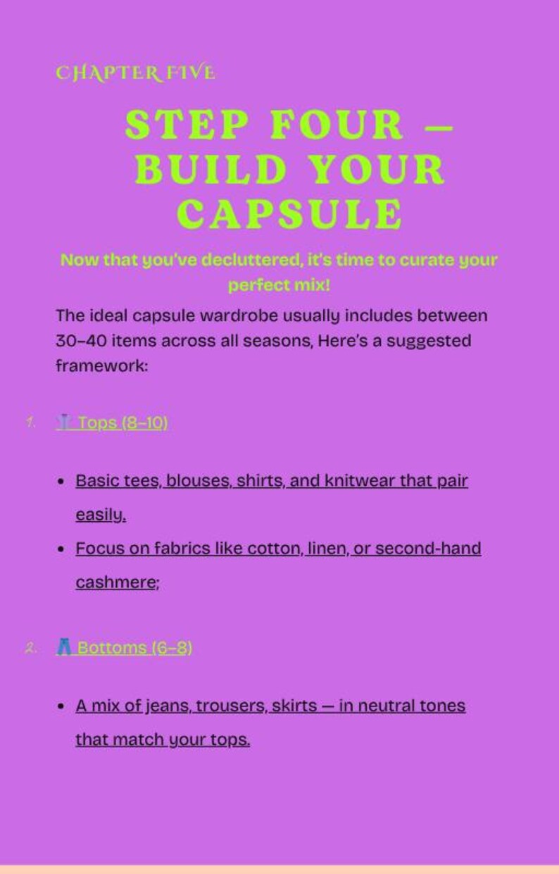 Capsule Wardrobe Planner Printable | Sustainable Closet Workbook ...