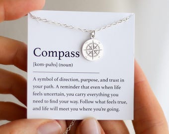 Compass Gift Necklace - Travel Gift - Birthday New Beginnings
