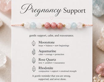 Healthy Pregnancy and Birth Crystal Cord Bracelet - Mom To Be Gift