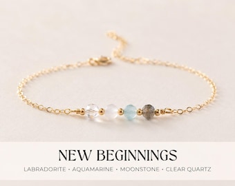 Neue Anfänge Kristall Armband - Geschenk für Freund, graduierter or neues Kapitel