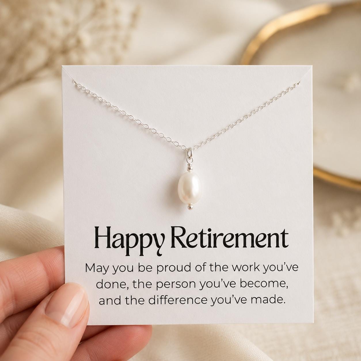 Retirement Gift for Coworker, Colleague or Friend, Leaving Gift, New Chapter Pearl Necklace