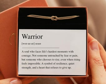 Warrior Knot Bracelet, Cancer Warrior, Strength and Courage Affirmation Bracelet